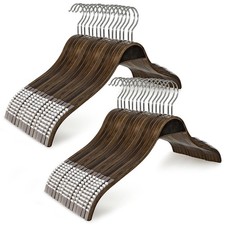 TOPIA HANGER Slim Wooden Hangers Extra Soft Non-Slip Rubber Grips, 30-Pack picture