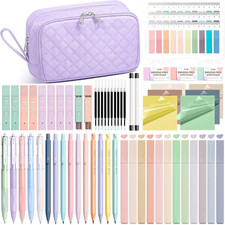 62PCS Aesthetic Back to School Supplies W/ Cute Pencil Case Stationary Set picture