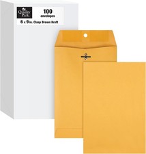 Quality Park 6x9 Clasp Envelopes Heavy Duty Kraft Catalog Mailer Brown 100 Pack picture