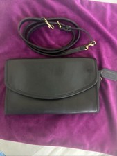 COACH Vintage Sterling Leather Clutch Crossbody 9945 Black Made in USA picture