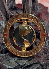 1980s Vintage Tanya Creations Spinning Peace On Earth Costume Pin Brooch picture
