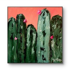 Mary Myers Original Abstract Expressionism 10x10 Cactus Signed picture