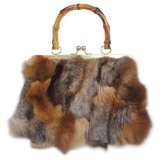 Chunxiao ​​Luxury Fox Fur Handbag – Natural Scandinavian Fur, Red Blend picture