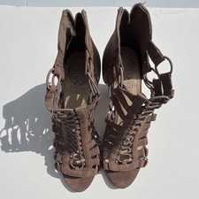 Vince Camuto Women’s Size 8.5 Woven Stretch Sandals Beige Open Toe picture