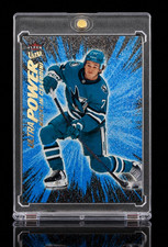 2024-25 UD Fleer Ultra Macklin Celebrini Ultra Power Blue #UP16 Rookie RC Sharks picture