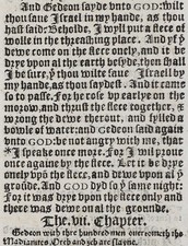 Gideon's Fleece & Gideon's 300 Men – Judges 6-7 – 1549 Matthew's Bible Leaf picture