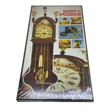 VTG Jumbo Grandfather Clock Puzzle 1000 Piece Quartz Working Clock Kit 1984 New picture