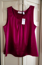 NEW CHICO'S SILKY SPENDOR MIA TANK, MAGENTA PINK, SIZE 2 picture