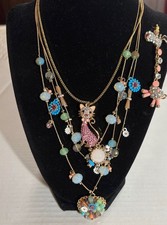 Betsey Johnson 3 Piece Jewelry Lot - Necklace and 2 Pendants picture
