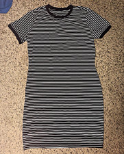 SHEIN Curve Black/White Striped Shirt Dress Short Sleeve 2XL picture