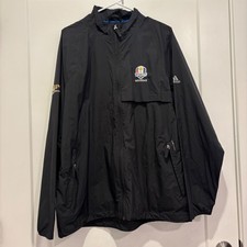 Adidas Ryder Cup 2012 Medinah ClimaProof Packable Rain Jacket Black Mens Large picture