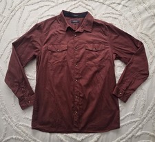 Roark Extra Large XL Maroon Well Worn Long Sleeve Button Up Shirt picture