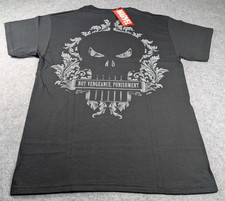 Vintage Marvel Punisher Shirt Mens Medium Black Big Logo Deadstock Mad Engine picture