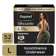 Depend Silhouette Women Incontinence ,L, 52 ct Black picture