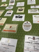 Vintage French, & Italian Wine Labels 1970’s Green Dreyfus Ashby Wallpaper 16’ picture