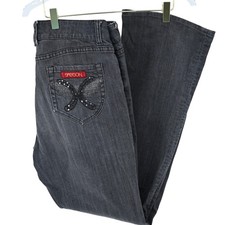 Sasson Womens Bootcut Jeans Size 12 Dynamite Wash Gray Embellished Rhinestone picture