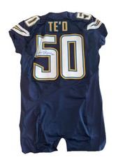 2013 Team Issue Mantei Teo Autographed Home San Diego Chargers #50 Nike Jersey. picture
