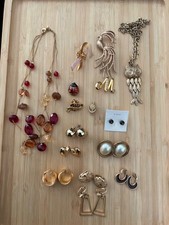 Avon jewelry Lot of vintage Necklaces, brooch, earrings, pins, clip ons picture