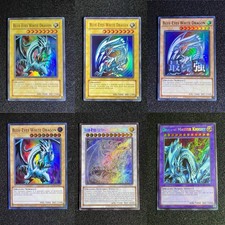 Yu-Gi-Oh  Blue Eyes White Dragons Vintage SDK-001 Vintage SKE-001  6 Card Lot picture