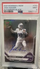 2025 Bowman U Now Josh Hoover  Auto Card; Black Foil 1/10 PSA 9 picture