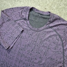 Lululemon Metal Vent Tech Shirt Purple Large Performance Running Minimalist Gym picture