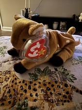 Rare retired ~Whisper~ fawn deer beanie baby with ~Error Tags~ picture