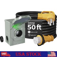 50 Amp 50FT Generator Cord and Power Inlet Box Kit picture
