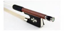 3/4 Violin Bow–Brazilwood Round Stick,Natural Mongolian Horsehair,Silver Mounted picture
