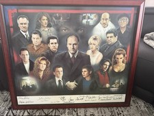 The Sopranos CAST SIGNED Framed  canvas. #344/500 picture