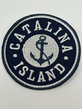 Catalina Island Anchor Round Embroidered Patch Navy Blue White 2