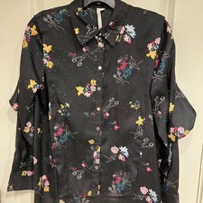 Floral Black Button-Up Shirt picture