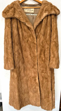 Vintage 1960s Full Length Genuine Mink Fur Coat Seeger’s Fur Fashion Center picture