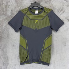 Gymshark Onyx 4.0 Shirt Mens M Gray Green Seamless Short Sleeve Compression picture