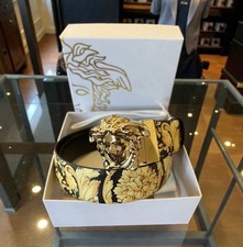 Versace Black | Barocco Reversible Leather Belt 95 IT 38 US W/ Box & Dust Bag picture