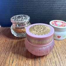 Vintage 1970s Avon Cream Sachet Empty Jar Lot of 3 Vanity Collectible Décor picture