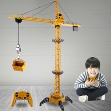RC Tower Crane 2.4G Remote Control Construction Toy With Light & Sound Kids Gift picture