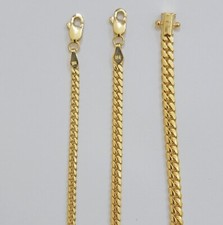 Solid 18k Gold Chain Necklace Miami Cuban Link 2.5mm-4mm 18