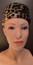 Vtg 1960's Faux Leopard Pillbox Hat  by Dewitt for Battlestein's Houston Texas picture