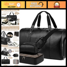 3-Piece Leather Duffle Bag Set for Travel, Weekender, Gym, Overnight Use - Unise picture