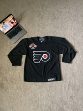 Vintage CCM PHILADELPHIA FLYERS Center Ice Practice Hockey Jersey BLACK Large picture