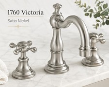Newport Brass 1760 Victoria Double Handle Widespread Lavatory  - Satin Nickel picture