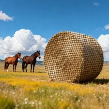 VEVOR Round Bale Hay Net Slow Feeder Round Bale Net for Horses 4.92 x 4.92 ft picture