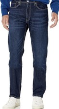 Levis Men's 505 Regular Fit Jeans (Stretch) Dark Stonewash 36W X 30L NEW SEALED picture