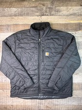 Carhartt Rain Defender Gilliam Jacket Mens XL Black Relaxed Fit Quilted Puffer picture