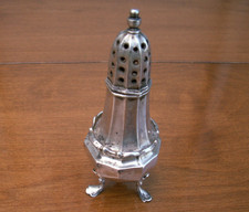 ANTIQUE BRITISH STERLING SALT SHAKER , SOLID STERLING NOT WEIGHTED , 39 GRAMS picture