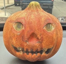Vintage Vaillancourt Folk Art Hand Painted Halloween Pumpkin Chalkware Figure picture