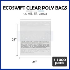 1-1000 24x24 EcoSwift LARGE JUMBO Self Seal Suffocation Warning Clear Poly Bags picture