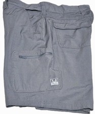 Huk Performance Fishing Mens Cargo Fishing Shorts Charcoal Gray-(L) New picture