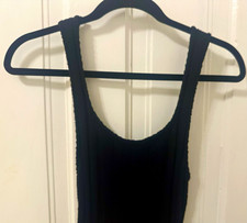 FP Beach Black Knit Strappy Sleeveless Scoop Neck Maxi Dress Stretch Bodycon XS picture