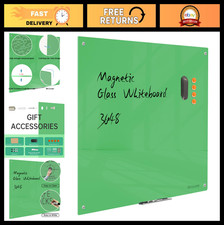 Large 48x36 Inch Magnetic Glass Dry Erase Board - Frameless Wall Whiteboard for picture
